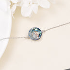 Adjustable Lucky Bracelet made of Sterling Silver with Dog Motif