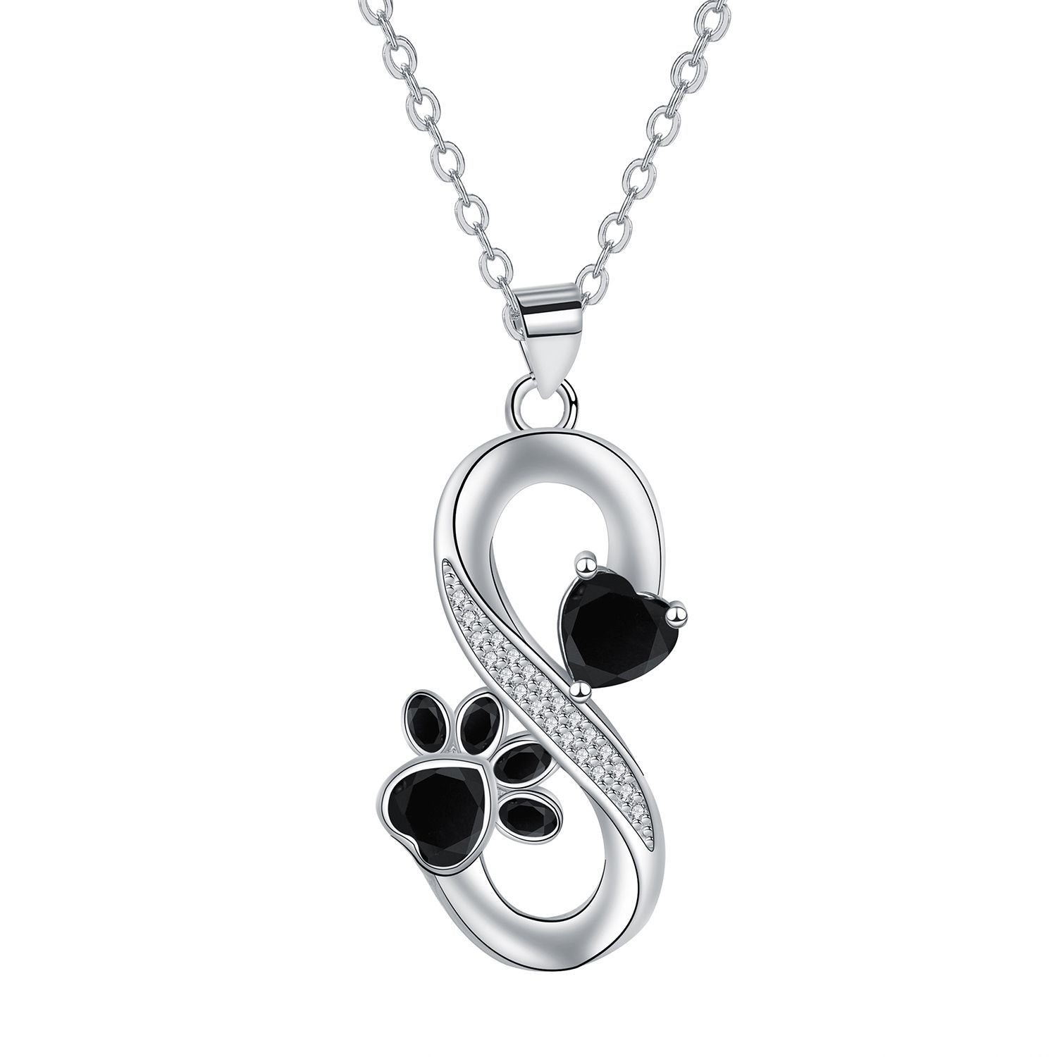 Infinite Love Heart & Paw Necklace