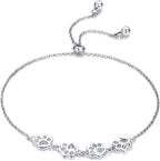 Sterling Silver Dog Paw Print Bracelet – Adjustable Bracelet