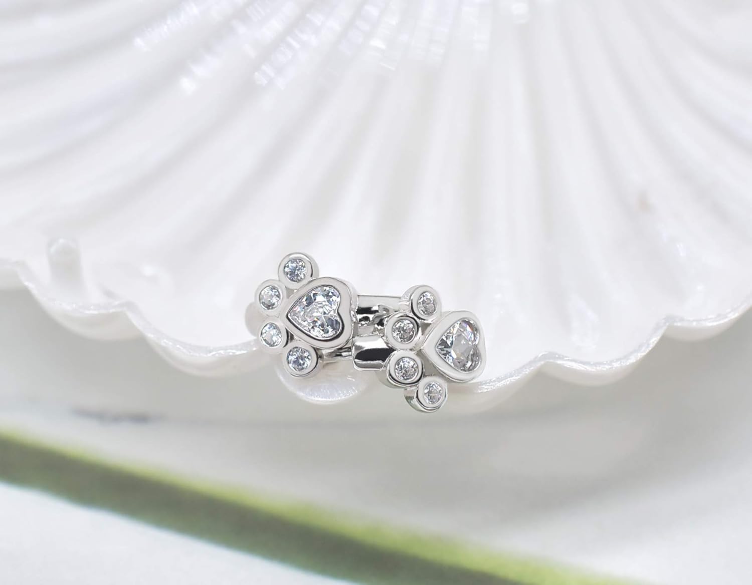 Small Hoop Earrings with Paw Print Motif – Animal Huggie Earrings for Women