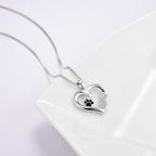 Necklace with Paw Print & Heart with Infinity Pendant