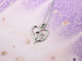 Paw Necklace for Women – Sterling Silver Heart Pendant with Paw Print and Zirconia