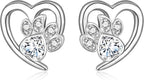 Earrings with Paw Prints & Heart – Pet Lover Jewelry