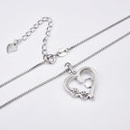 Necklace with Paw Print & Heart with Infinity Pendant