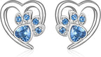 Earrings with Paw Prints & Heart – Pet Lover Jewelry