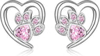 Earrings with Paw Prints & Heart – Pet Lover Jewelry