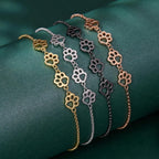 Sterling Silver Dog Paw Print Bracelet – Adjustable Bracelet