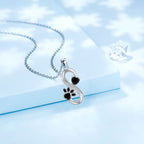 Infinite Love Heart & Paw Necklace