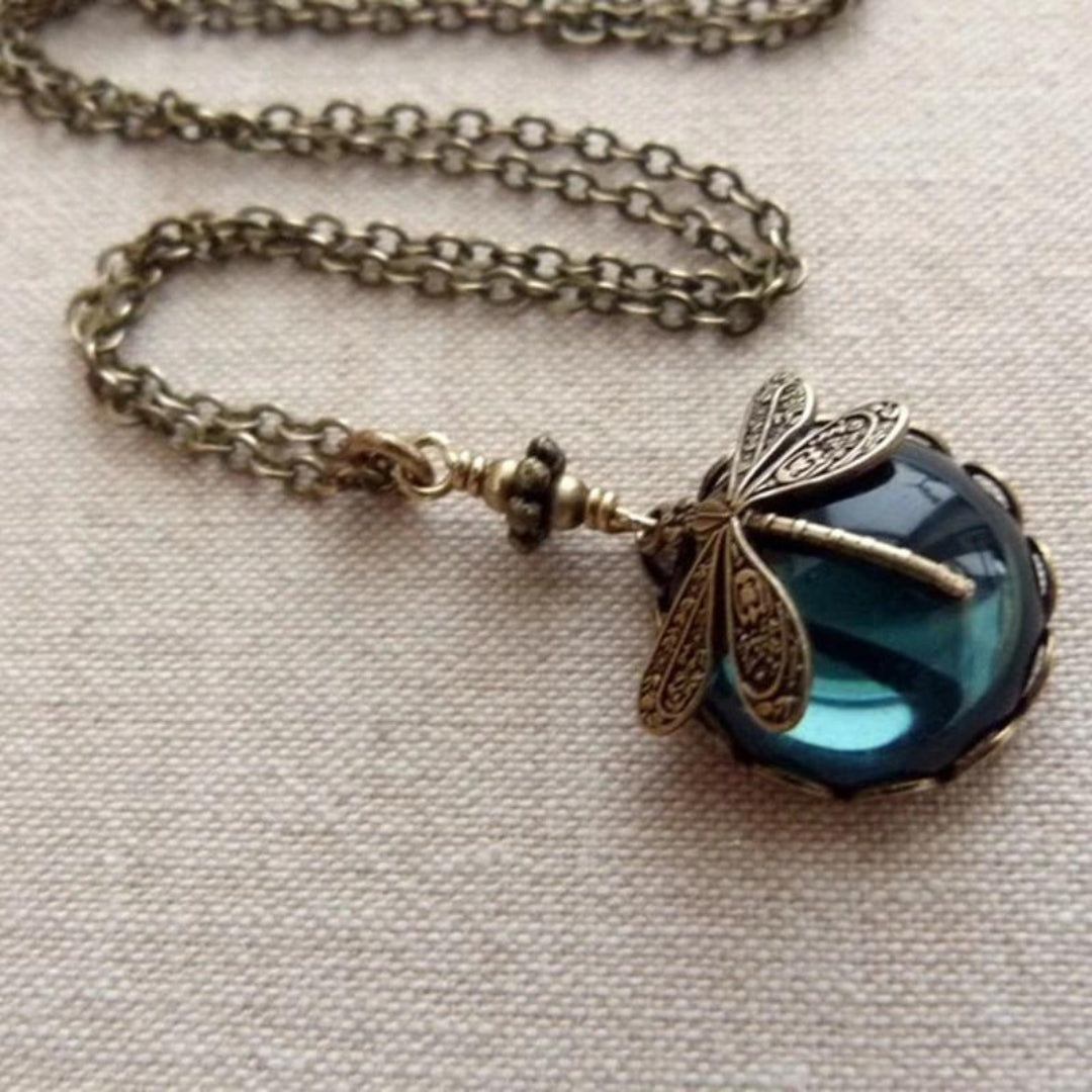 Retro Dragonfly Necklace