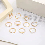 Pack of 10 Rings | Bohemian Silver and Gold Plated Rings
