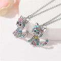 Necklace with Baby Cats & Colorful Zirconia – made of Silver