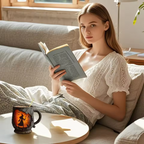 Handmade 3D Halloween Mug – Witch & Cat Design