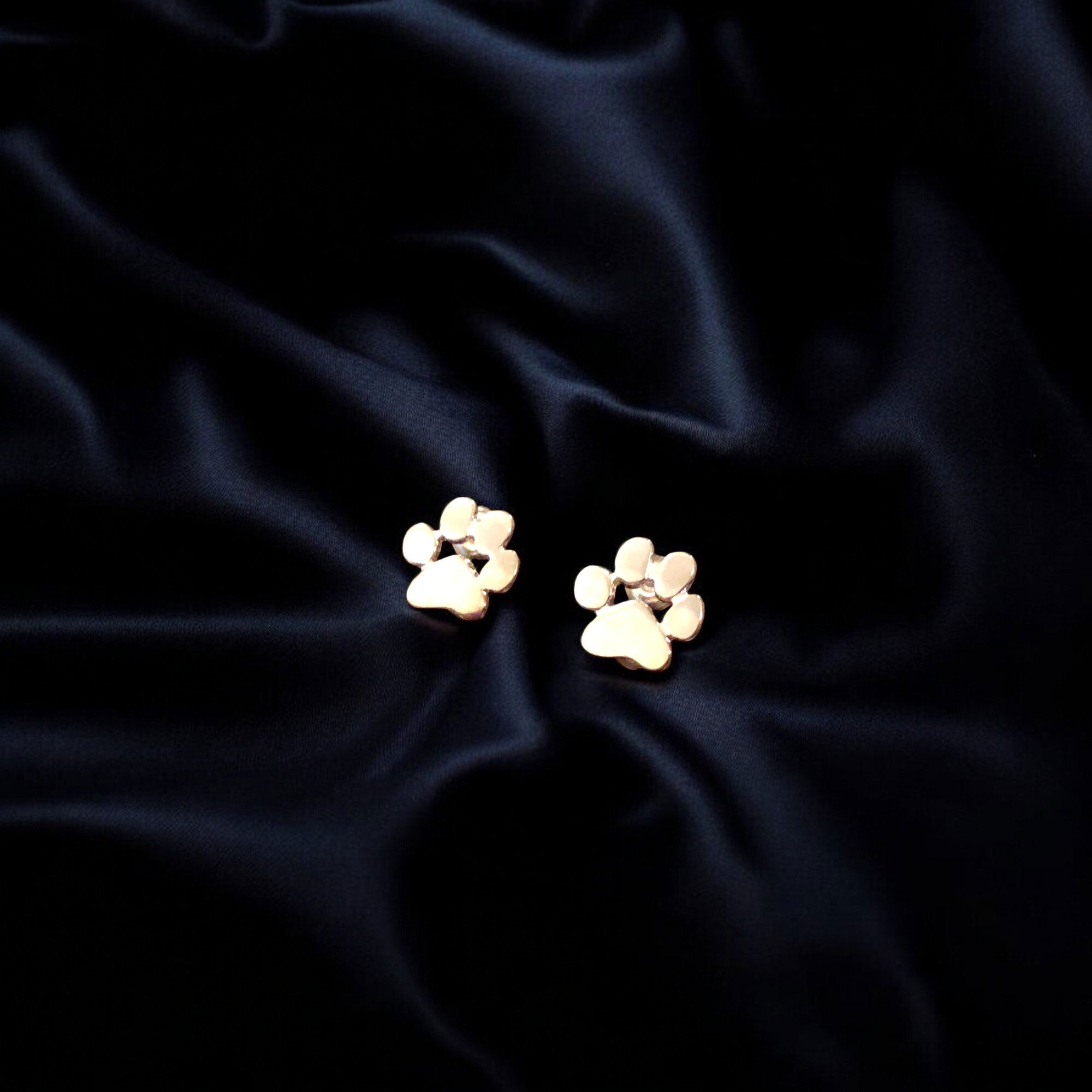 Stainless Steel Paw Earrings Hypoallergenic