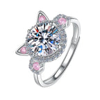 Adjustable Cat Ring with Zirconia – Cute Women's Ring