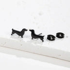 Dachshund Stud Earrings – Minimalist Dog Earrings Made of Metal