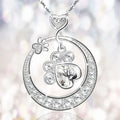 Cute Dog Paw Necklace Made of Silver with Zirconia