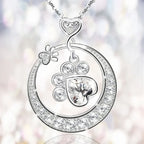 Cute Dog Paw Necklace Made of Silver with Zirconia