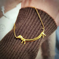 Golden Dachshund Necklace for Women