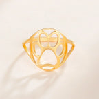 Delicate Paw Ring – Open Stainless Steel Ring with Animal Motif