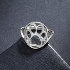 Delicate Paw Ring – Open Stainless Steel Ring with Animal Motif