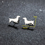 Dachshund Stud Earrings – Minimalist Dog Earrings Made of Metal