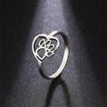 Heart Paw Ring Made of Stainless Steel for Animal Lovers