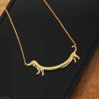 Golden Dachshund Necklace for Women