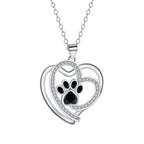 Loving Paw Necklace in Silver with Zirconia
