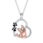 Heartfelt Friend Dog Necklace in Rose Gold