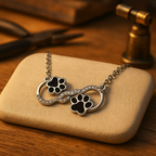 Infinite Love - Dog Paw Necklace with Zirconia