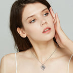 Heart Friend Paw Necklace in Silver-Black