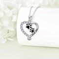 Heart Friend Paw Necklace in Silver-Black