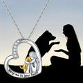 Lucky Necklace with Heart & Dog Motif – Sterling Silver Necklace with Zirconia