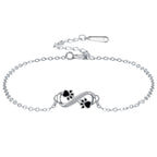 Infinity Symbol Bracelet with Paw Print Charm & Zirconia