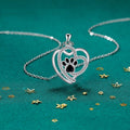 Loving Paw Necklace in Silver with Zirconia