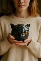 NyxCharm | Mystical Black Cat Head Sculpture