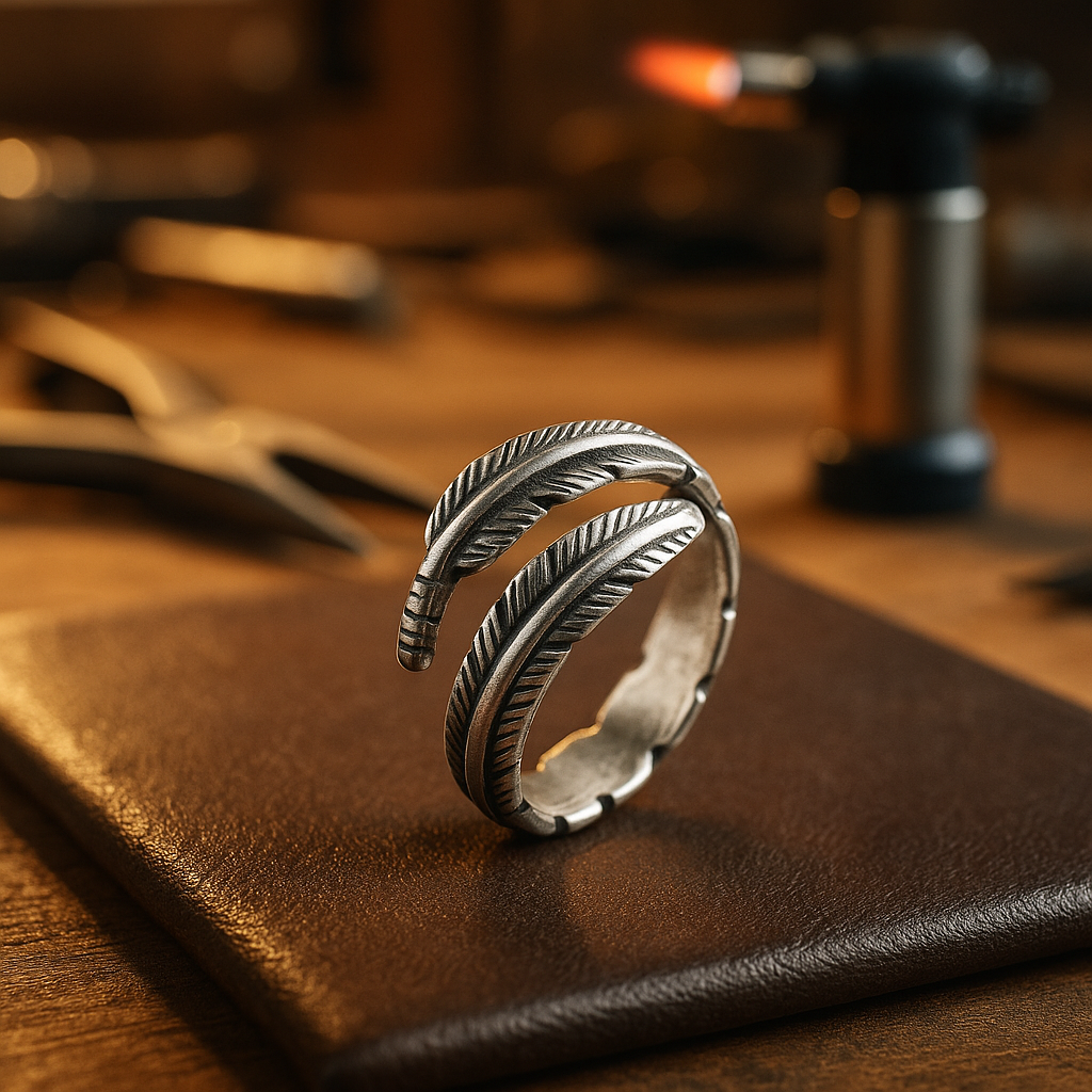 Feather of an Angel – Adjustable Memory Ring