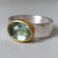 Green ring with rounded stone, vintage